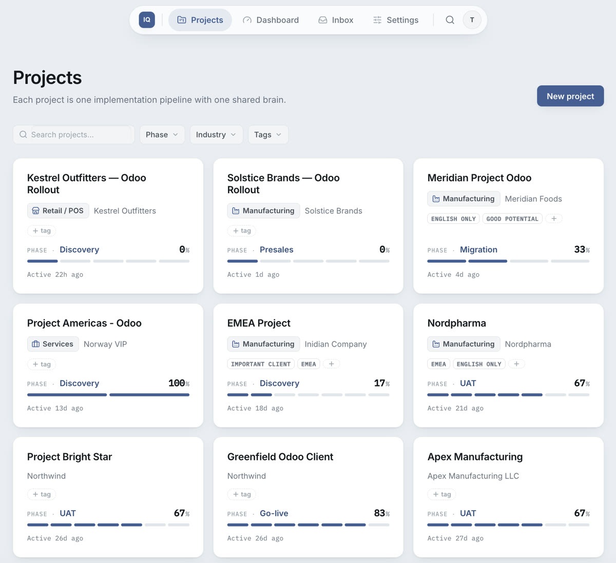 Projects — every implementation in one place